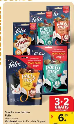 Carrefour Snacks voor katten Felix aanbieding