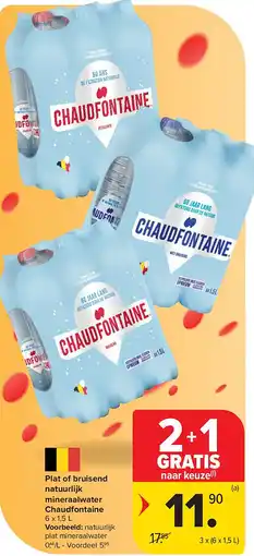Carrefour Plat of bruisend natuurlijk mineraalwater Chaudfontaine aanbieding