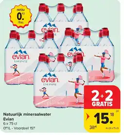 Carrefour Natuurlijk mineraalwater Evian aanbieding