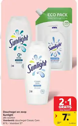 Carrefour Douchegel en zeep Sunlight aanbieding