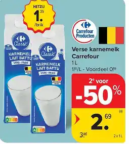 Carrefour Verse karnemelk Carrefour aanbieding