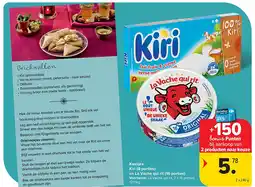 Carrefour Kaasjes Kiri (8 porties) en La Vache qui rit (16 porties) aanbieding