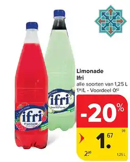 Carrefour Limonade Ifri aanbieding
