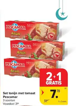 Carrefour Set tonijn met tomaat Pescamar aanbieding