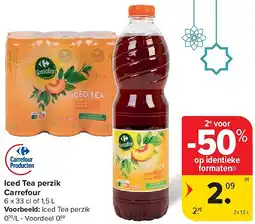 Carrefour Iced Tea perzik Carrefour aanbieding