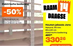 Kwantum Houten jaloezie Jens aanbieding