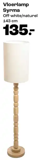Kwantum Vloerlamp Syrma Off-white/naturel aanbieding