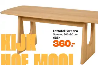 Kwantum Eettafel Ferrara Naturel aanbieding