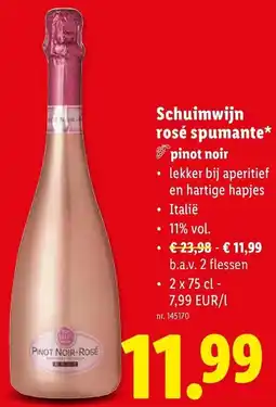Lidl Schuimwijn rosé spumante aanbieding