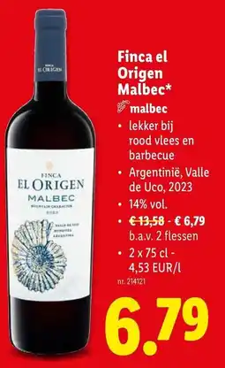 Lidl Finca el Origen Malbec aanbieding