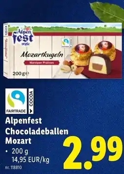 Lidl Alpenfest Chocoladeballen Mozart aanbieding
