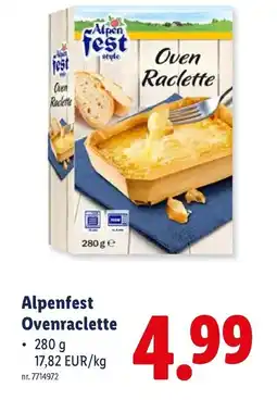 Lidl Alpenfest Ovenraclette aanbieding