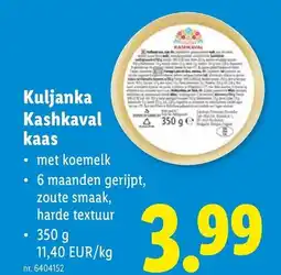 Lidl Kuljanka Kashkaval kaas aanbieding