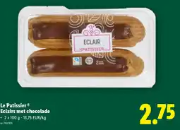 Lidl Le Patissier Eclairs met chocolade aanbieding