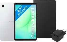Coolblue Samsung Galaxy Tab A11 8,7 Pouces 64 Go Wifi Argent + Pack d'Accessoires de Base aanbieding