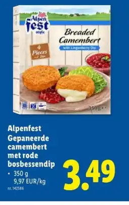 Lidl Gepaneerde camembert met rode bosbessendip aanbieding