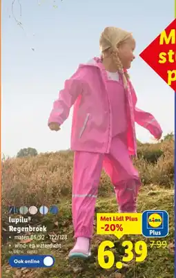 Lidl Regenbroek aanbieding