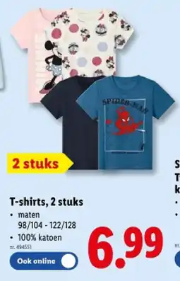 Lidl T-shirts, 2 stuks aanbieding