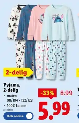 Lidl Pyjama, 2-delig aanbieding