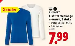 Lidl Esmara T-shirts met Lange Mouwen aanbieding