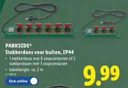 Lidl Parkside Stekkerdoos voor buiten, IP44 aanbieding