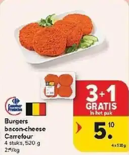 Carrefour Burgers bacon-cheese Carrefour aanbieding