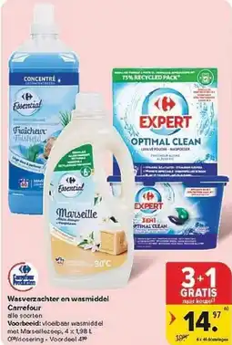 Carrefour Wasverzachter en Wasmiddel Carrefour aanbieding