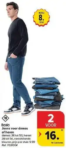Carrefour Basic Jeans voor dames of heren aanbieding