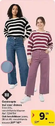 Carrefour Gestreepto Trui voor Dames aanbieding