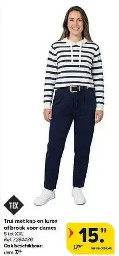 Carrefour Trui met Kap en Lurex of Brock voor Dames aanbieding