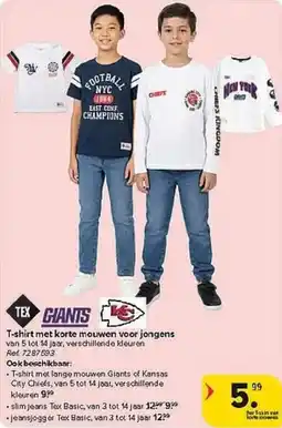 Carrefour T-shirt met Korte Mouwen voor Jongens aanbieding