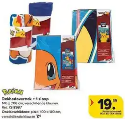 Carrefour PoKeMoN Dekbedovertrek + 1 Sloop aanbieding