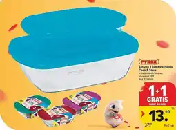 Carrefour Pyrex Set van 2 Bewaarschotels Cook & Store aanbieding