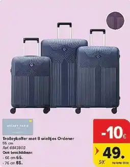 Carrefour Trolleykoffer met 8 wieltjes Ordener aanbieding