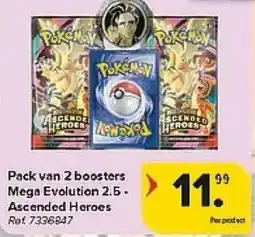 Carrefour Pack van 2 boosters Mega Evolution 2.5- Ascended Heroes aanbieding