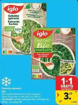 Carrefour Iglo Bereide spinazie aanbieding