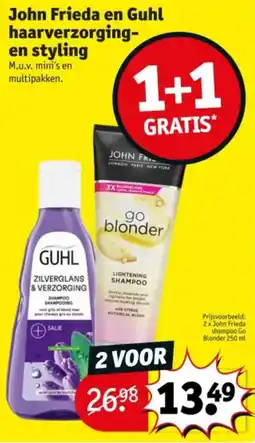 Kruidvat John Frieda en Guhl haarverzorging- en styling aanbieding