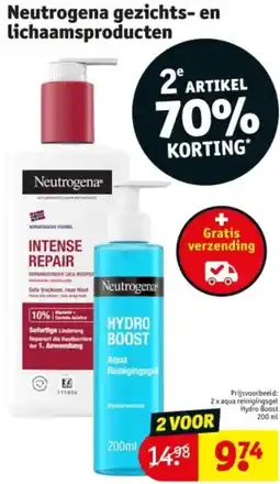 Kruidvat Neutrogena gezichts- en lichaamsproducten aanbieding