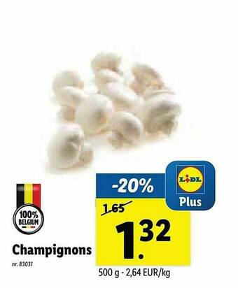 Lidl Champignons aanbieding