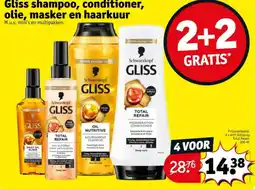 Kruidvat Gliss shampoo, conditioner, olie, masker en haarkuur aanbieding