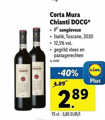 Lidl Corta Mura Chianti Docg aanbieding