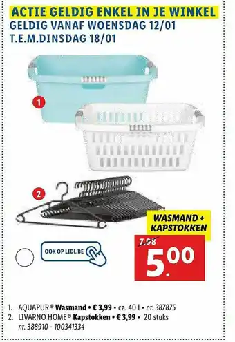 Lidl Wasmand, Kapstokken aanbieding