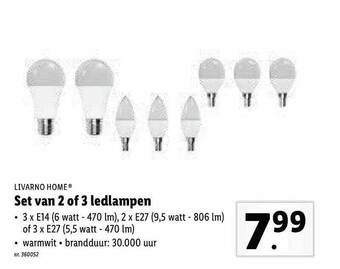 Lidl Set Van 2 Of 3 Ledlampen aanbieding