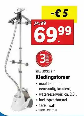 Lidl Kledingstomer aanbieding