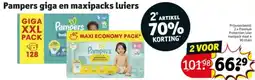 Kruidvat Pampers giga en maxipacks luiers aanbieding