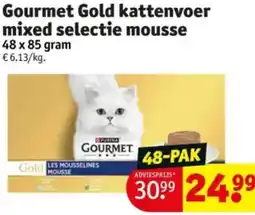 Kruidvat Gourmet Gold kattenvoer mixed selectie mousse aanbieding