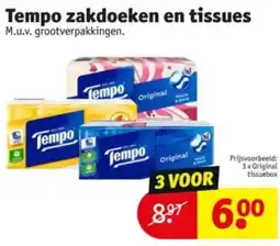 Kruidvat Tempo zakdoeken en tissues aanbieding