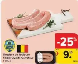 Carrefour Market Saucisse de Toulouse Filière Qualité Carrefour aanbieding