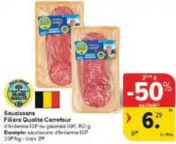 Carrefour Market Saucissons Filière Qualité Carrefour aanbieding