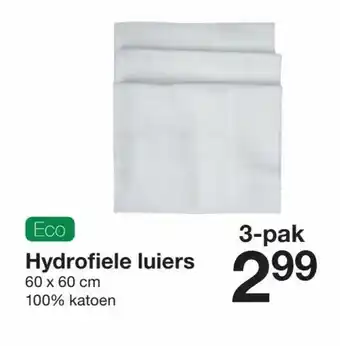 Zeeman Hydrofiele luiers 60 x 60cm aanbieding